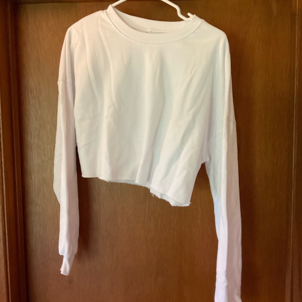 White Cropped Crewneck